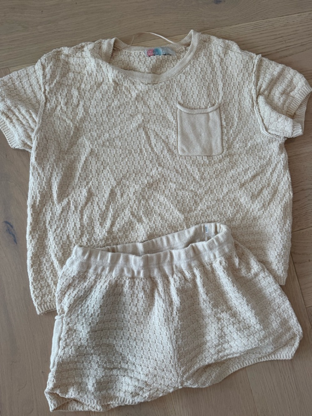 Free People beach Cream Knit Short Set